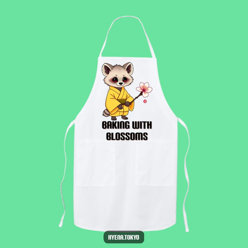Funny Hyena Yellow Kimono Plum Blossom Offering Apron - Bake with Kindness!