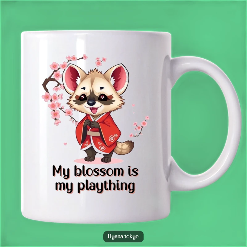 Funny Hyena Red Kimono Blossom Batting Mug - The Perfect Playful Gift