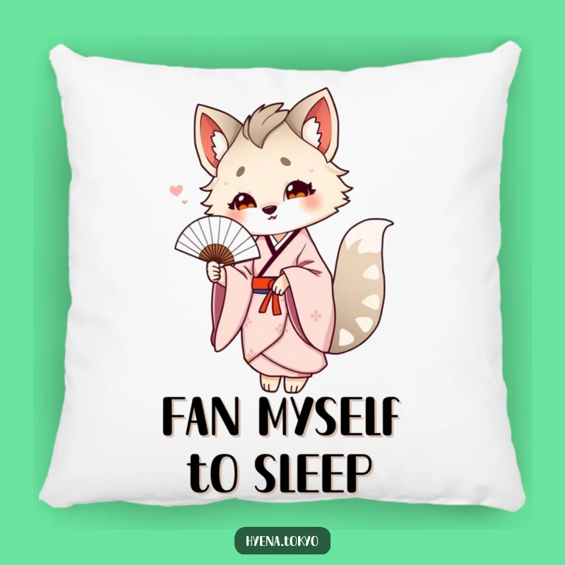 Funny Hyena Kimono Fan Pillow: Cozy Accent Gift