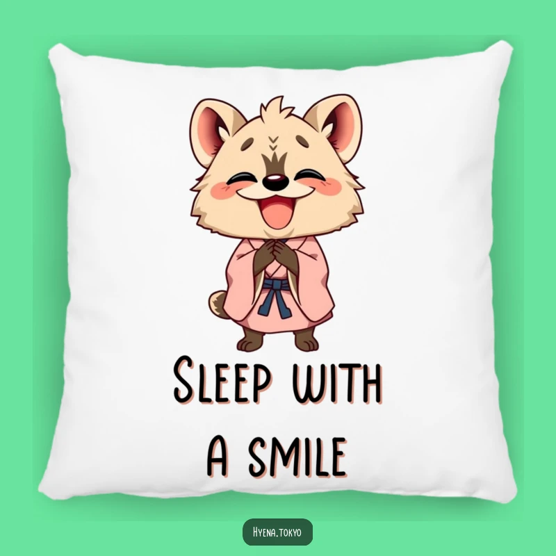 Funny Hyena Kimono Bowing Pillow: Cozy Happy Accent Gift