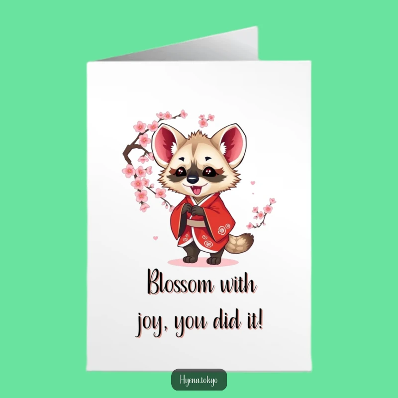 Kimono Hyena Congratulations Free Printable Card - Funny Downloadable Gift