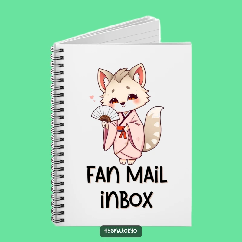 Funny Hyena Kimono Fan Notebook: Elegant Journal Gift