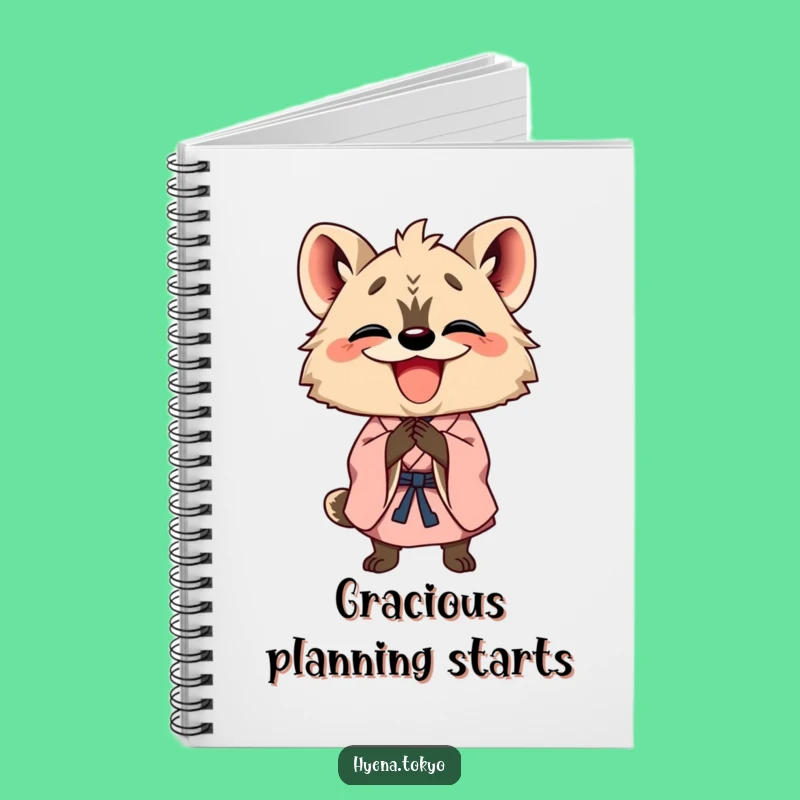 Funny Hyena Kimono Bowing Notebook: Cheerful Journal Gift