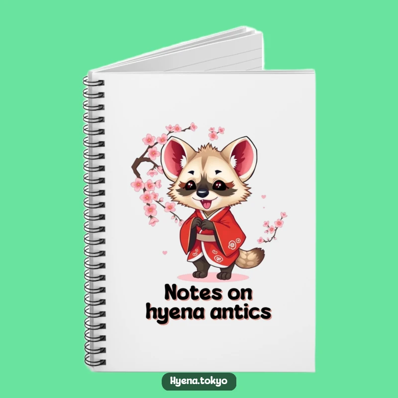 Funny Hyena Red Kimono Blossom Batting Notebook - Jot Down Jokes!