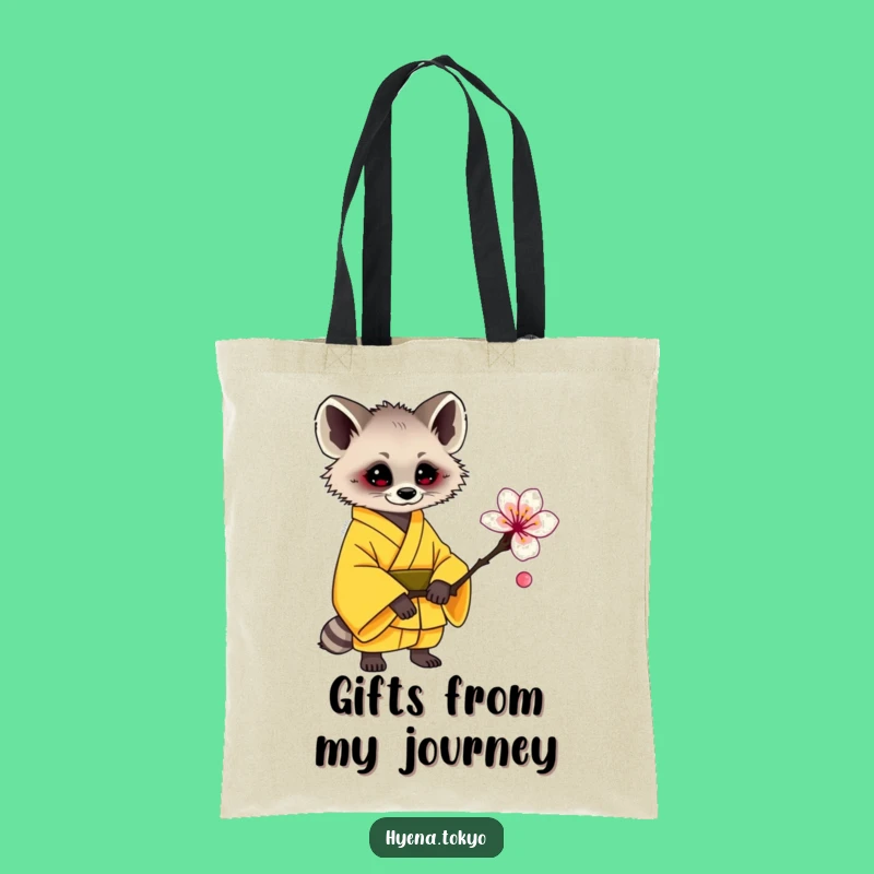 Funny Hyena Yellow Kimono Plum Blossom Offering Tote Bag - Carry Sweetness!